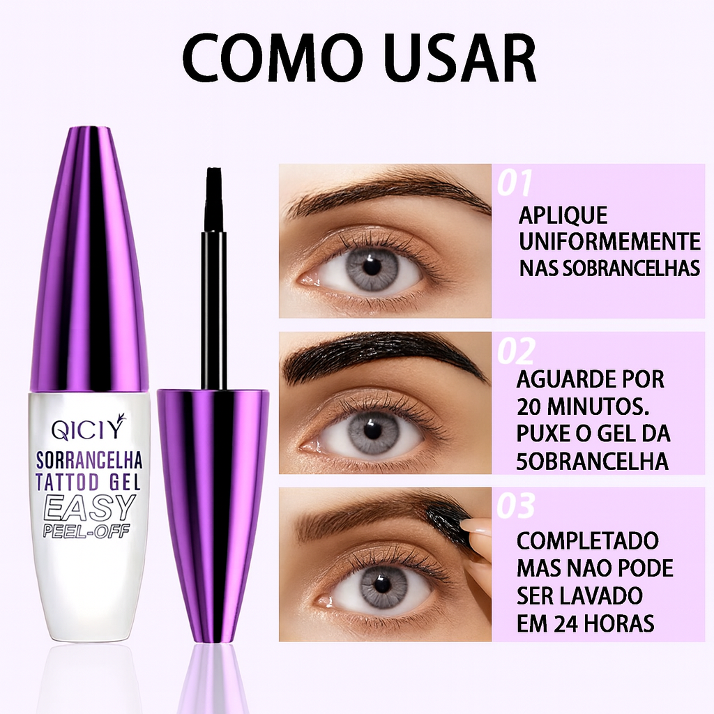 SOBRANCELHA TATTOO GEL — Semipermanente 3 em 1🔥