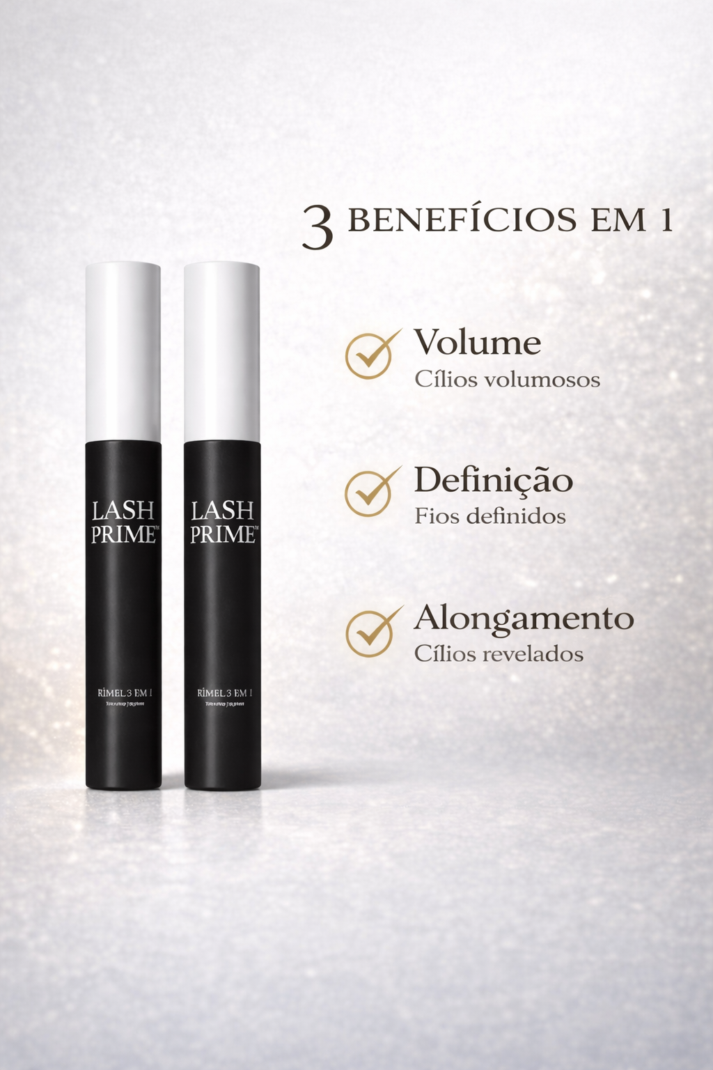 Rímel LashPrime 3 em 1™ – Cílios Longos, Curvados e Definidos em Segundos