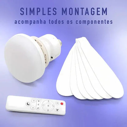 Ventilador de Teto 3 em 1 com Luminária LED - Instale em 3 minutos
