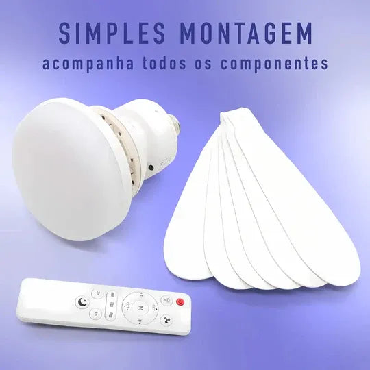 Ventilador de Teto 3 em 1 com Luminária LED - Instale em 3 minutos