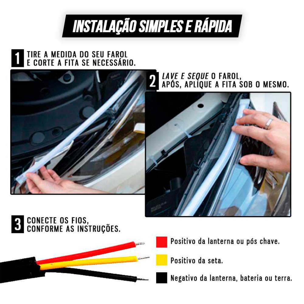 Fita em LED Sequencial para Farol DRL - LANÇAMENTO🔥
